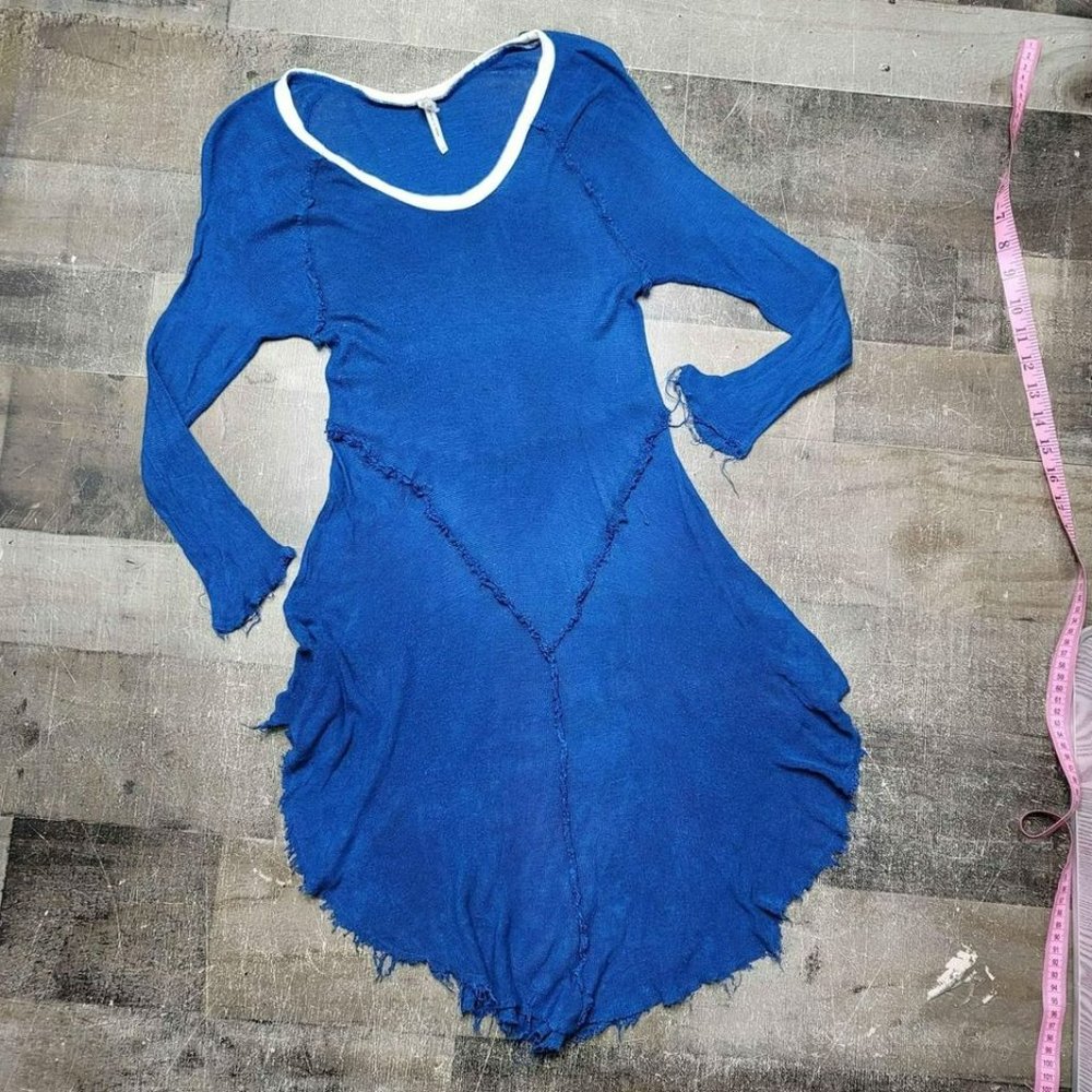 Free People blue lace see-through dress a size small - Picture 2 of 8